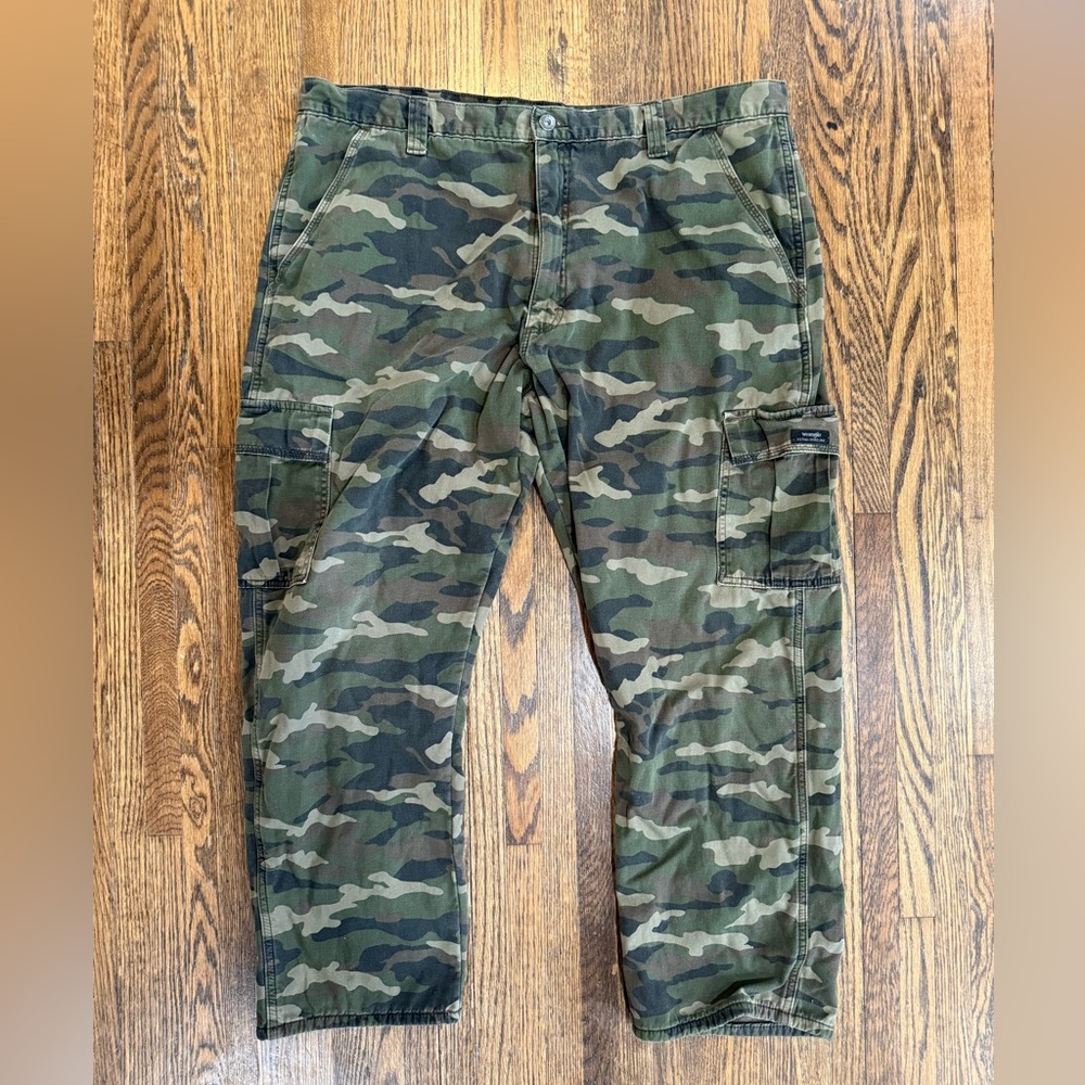 Men's Camouflage Wrangle Cargo Pants Fleece Lined 40 X 30